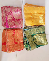 Wholesale Lot of Banarasi Bandhej Dupatta, Art Silk Dupatta Scarves, Zari Border Lace Heavy Dupatta, Rajasthani Bandhej Dupatta